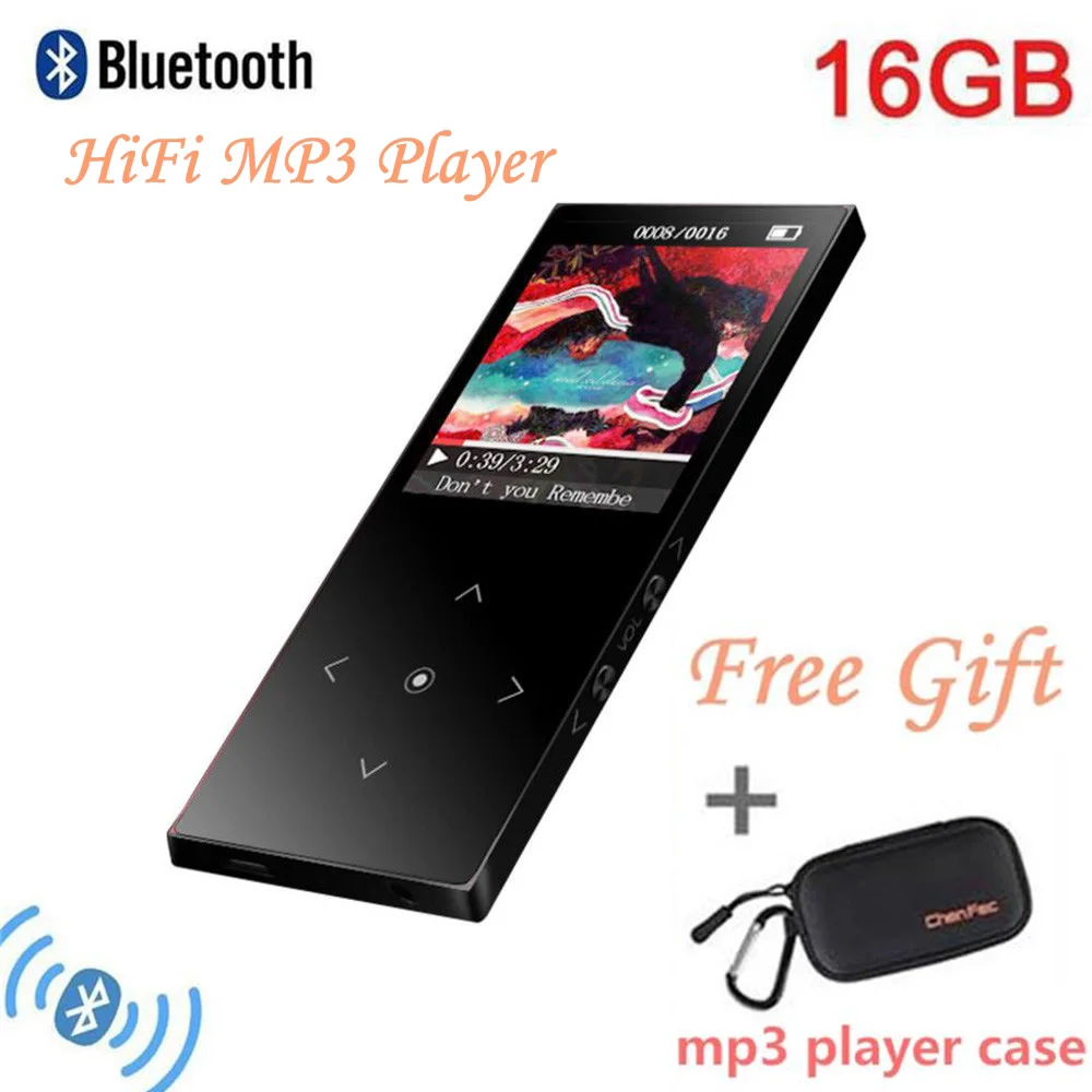 16 Гб Bluetooth4.1 MP3 плеер Сенсорная Кнопка ультра тонкий 1 8 дюймов Цвет Экран без