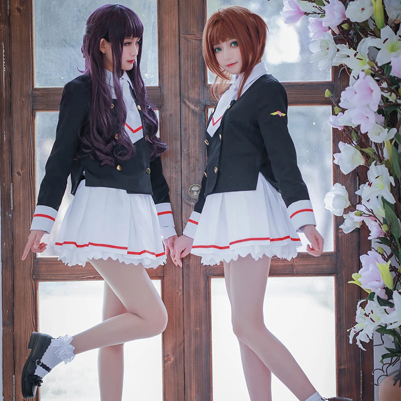 Cardcaptor Sakura Костюм Аниме карта Captor Косплей Школьная форма для девочек JK униформа| |