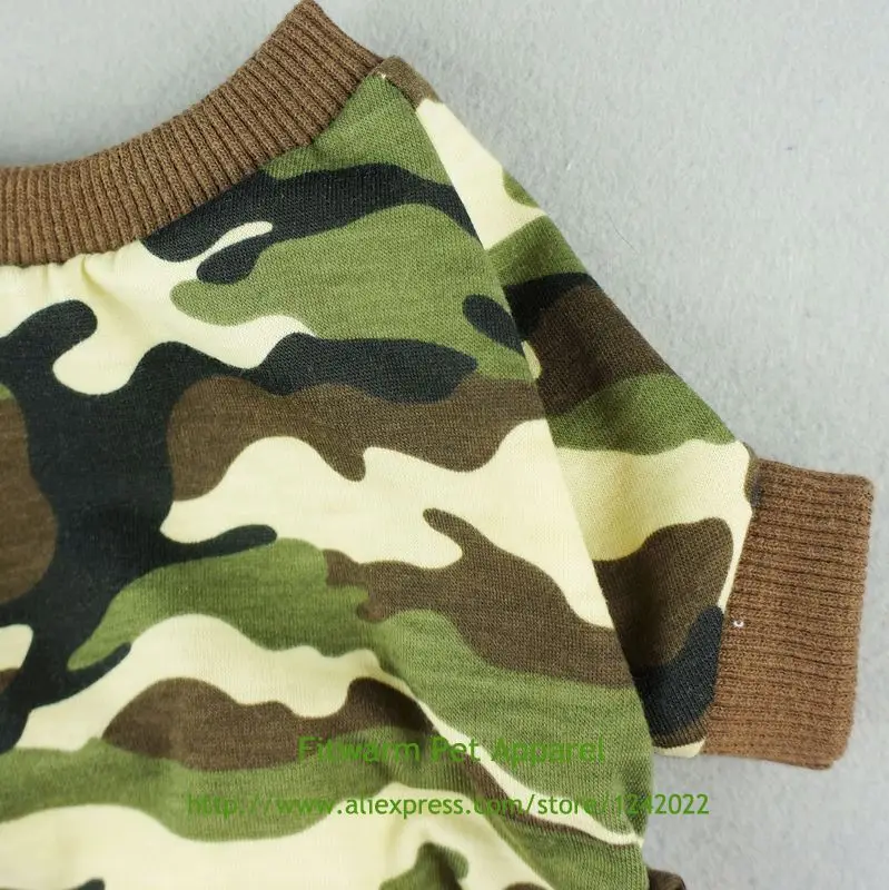 Fitwarm стильная армейская зеленая камуфляжная рубашка для собак комбинезон