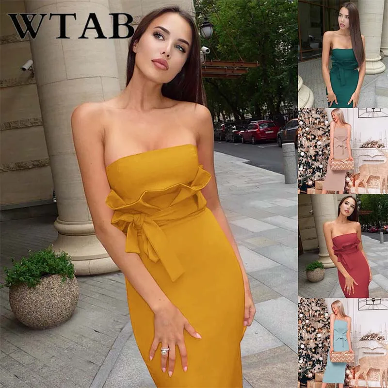 WTAB новинка женское платье размера плюс повседневное 2019 одноцветное летнее без