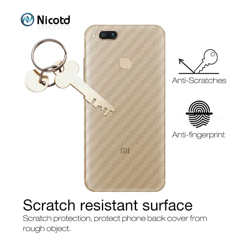 Защитная 3d пленка Nicotd из углеродного волокна для задней панели Xiaomi Mi A1 5X A2 6X 8 SE