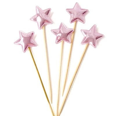 pink star 5 шт. Симпатичные Золотой синий и красный цвета звезды торт Топпер для с изображением пирожного на день рожденья Детские флажки для душа вечерние Свадебные Изделия для декорации - Цвет: pink star