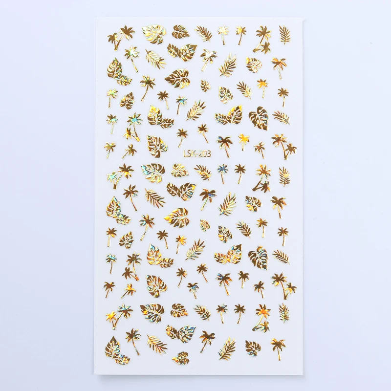 Голографический лазер в виде листьев кокосового дерева 3D наклейка для