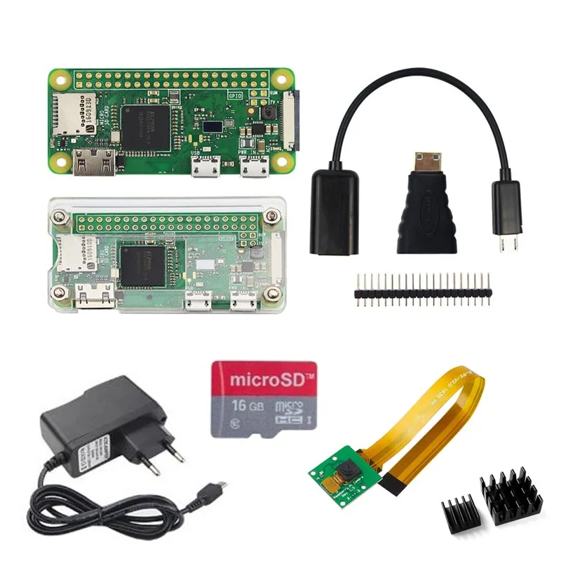 Raspberry Pi Zero W Starter Kit доска + Официальный чехол 40 pin Header теплоотвод для 0 Вт Бесплатная