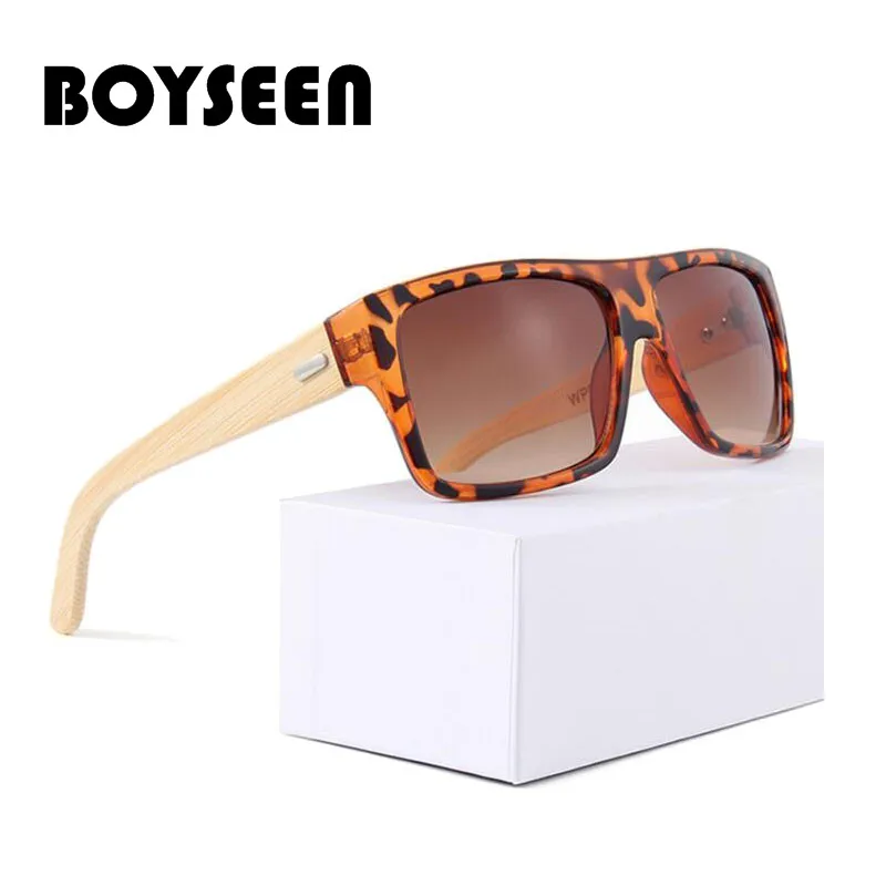 

BOYSEEN Real Bamboo Sunglasses Men Women Black Sunglass Male UV400 Sun Glasses Driver Goggles Wooden Eyewear Shades 1033