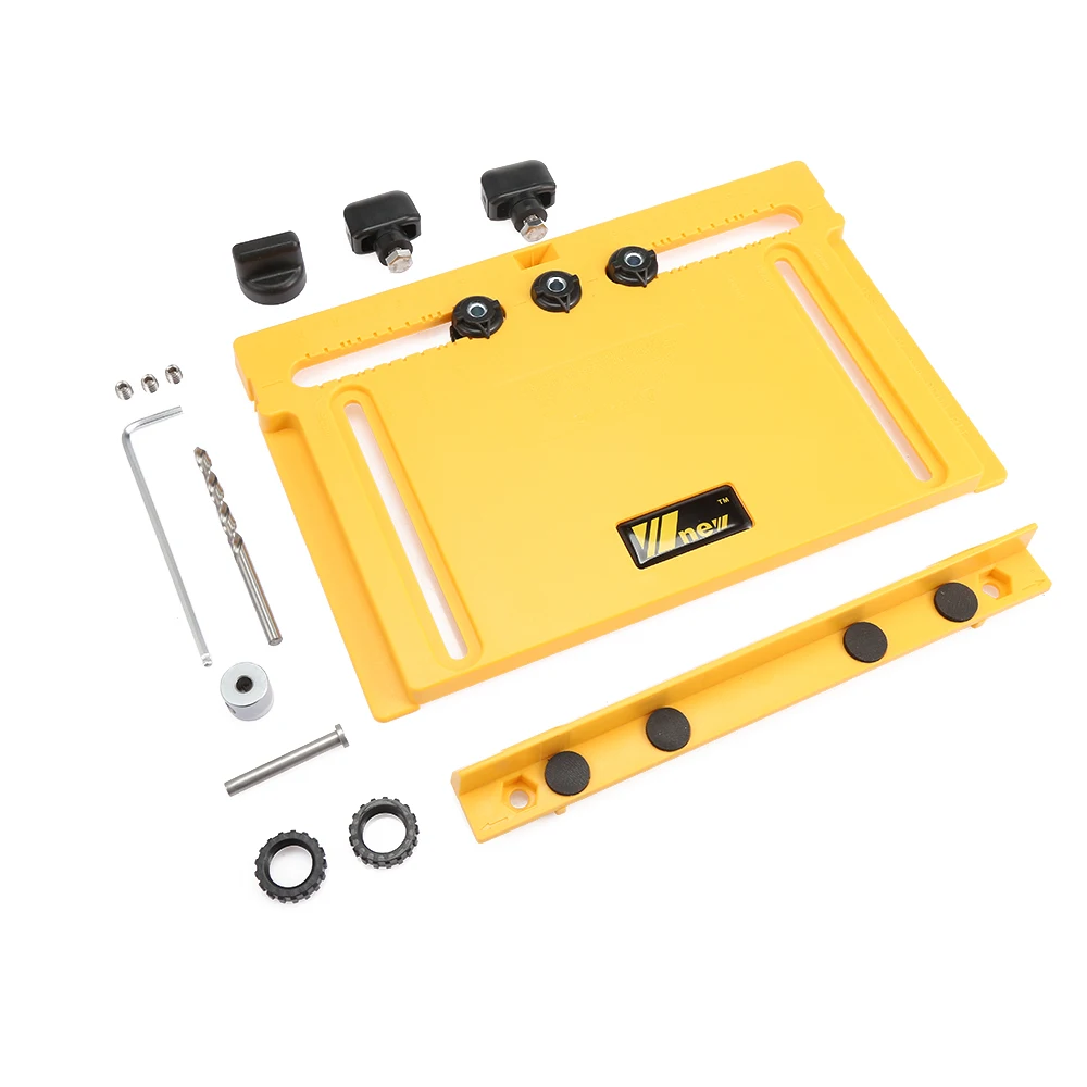 Yellow Дырооткрыватель Дырокол деревообрабатывающий DIY Инструменты ручка дверная ручка и тяга установка джиг и полка штифт джиг - Цвет: Yellow