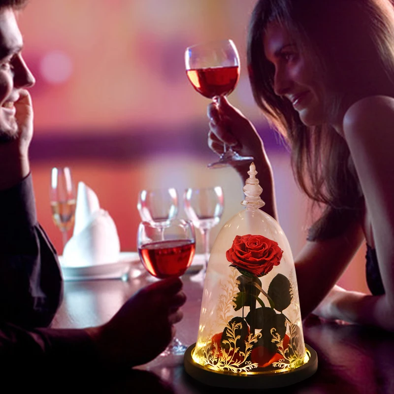 WR красота и чудовище вечный цветок Роза в колбе свадебное украшение