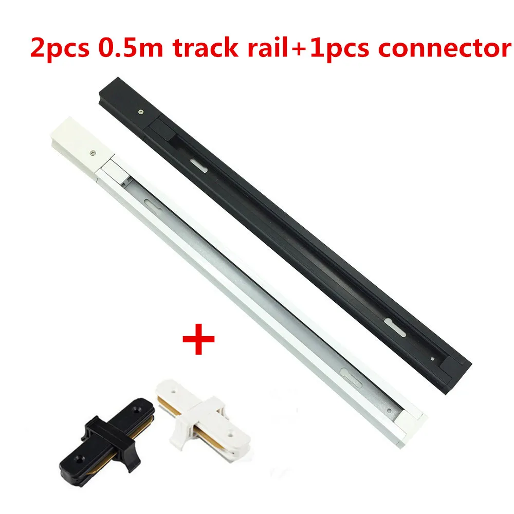 2pcs 0.5m Track Современные светодиодные трековые светильники с зумом, регулировка угла наклона фасоли, лампа, светодиодный Трековый прожектор, освещение, прожектор, промышленная лампа - Испускаемый цвет: 2pcs 0.5m Track