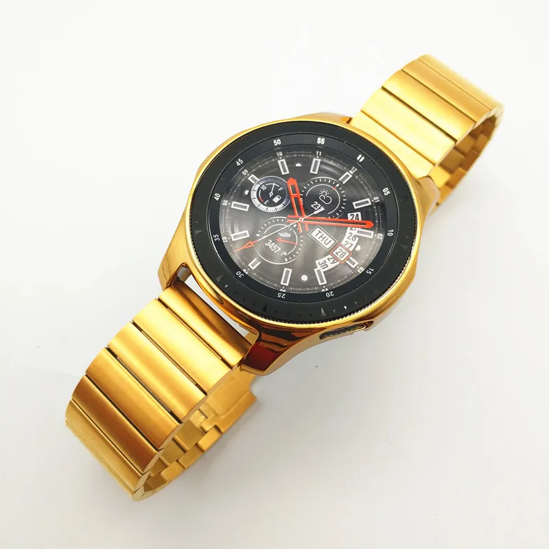 Новейшие часы Смарт Браслет для samsung Galaxy Watch 46mm Шестерни S3 Frontier ссылка Нержавеющая сталь ремень с TPU чехол Чехол для часов