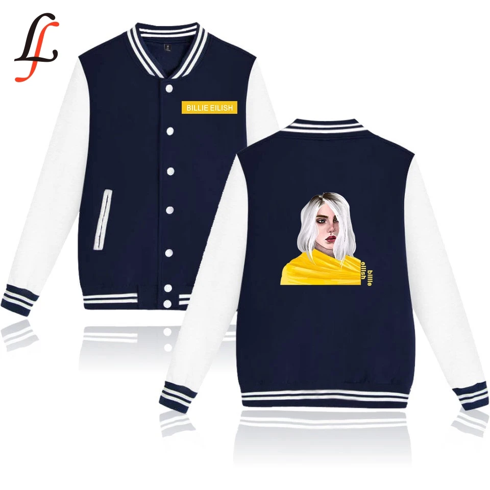 Billie Eilish бейсбольная куртка толстовки для женщин/мужчин зимние повседневные Harajuku