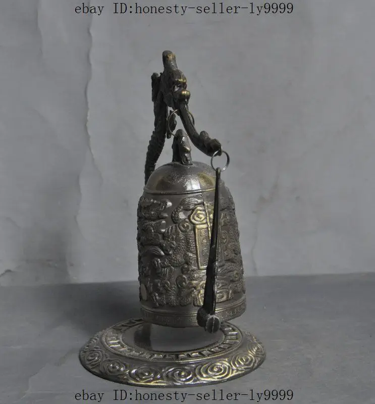Китай Бронзовый фэншуй счастливый Дракон буддистская лампа Чжун звонок Чун|buddha