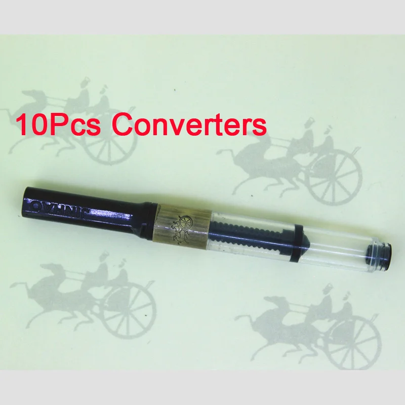 Роскошные подарочные ручки Jinhao серый и красный 3D Дракон и Феникс перьевая ручка 0,5 мм Металлические чернильные ручки офисные принадлежности - Цвет: 10Pcs converters