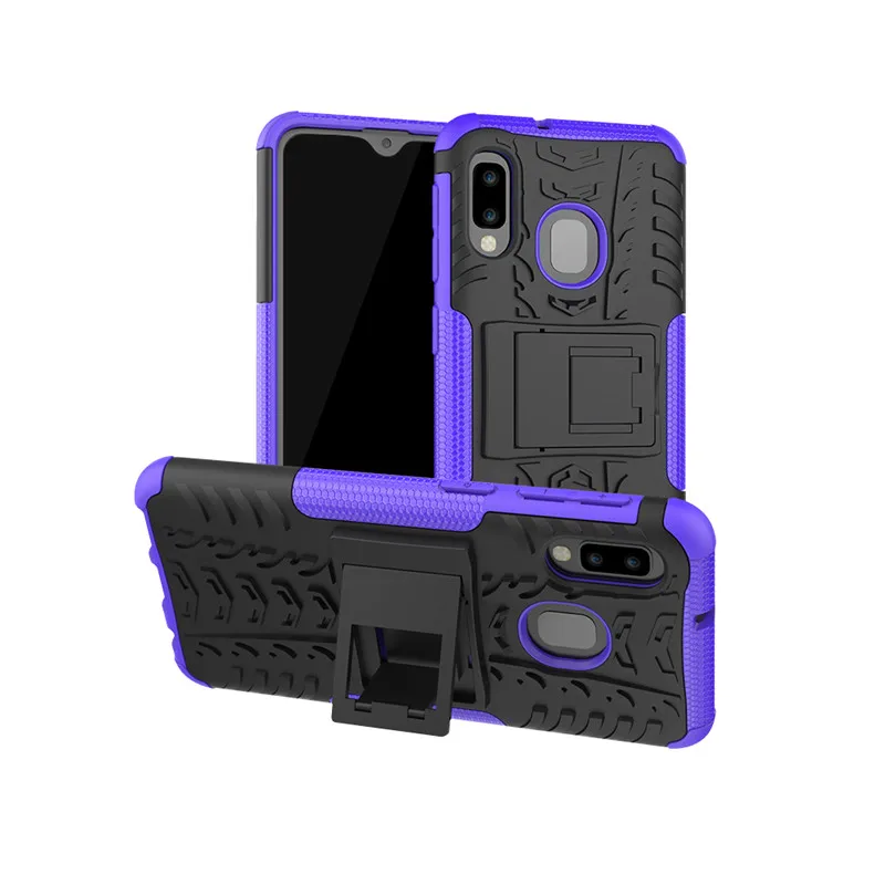 purple Для samsung Galaxy A20E чехол Hybrid Броня силикон чехол бампер для A10E в 20E A202 A202F SM-A202F A20 A30 A50 A70 S Coque - Цвет: purple