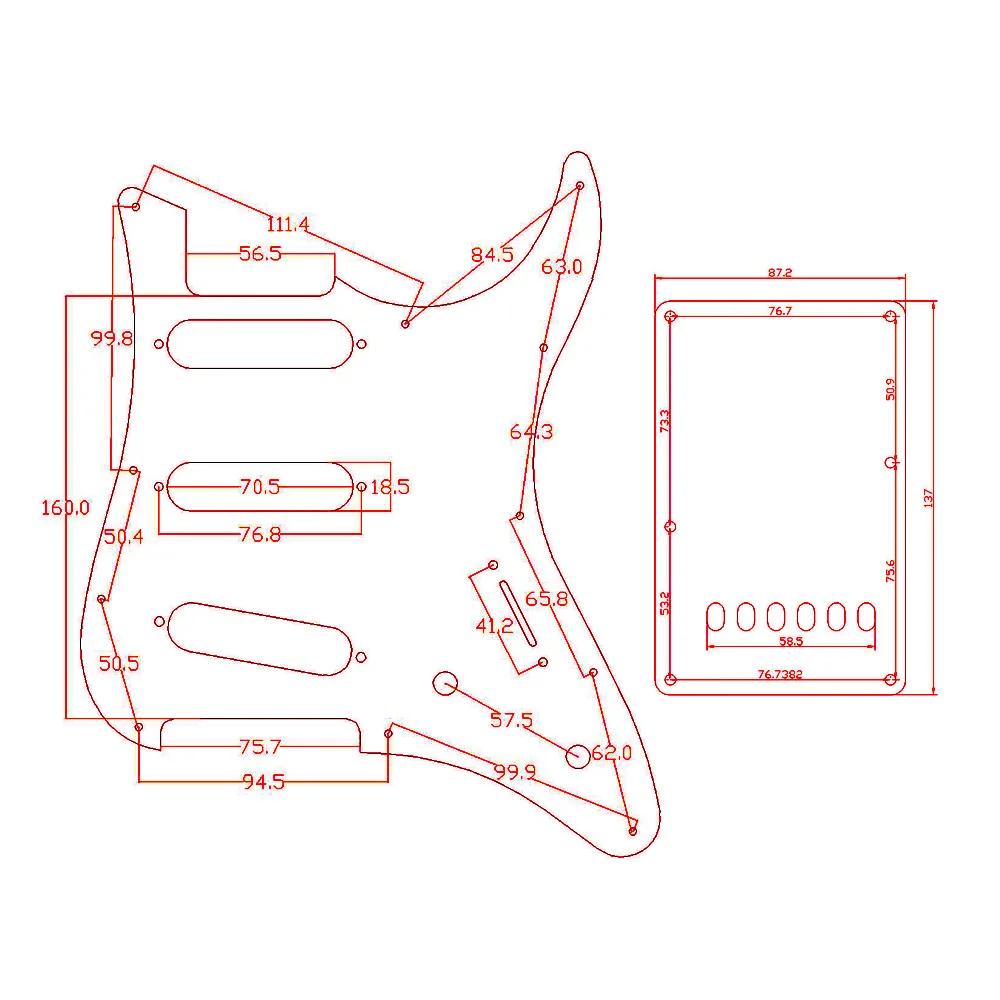 Фото Kaish HSS/SSS накладки и задняя пластина с винтами для Yamaha PACIFICA №4