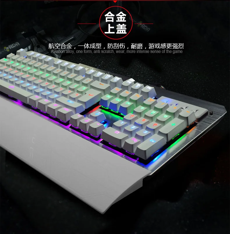 Ruyi Bird K-26, восемь моделей подсветки, Механическая игровая клавиатура, синие/черные переключатели, 104 клавиши, проводная usb-клавиатура для электронных видов спорта