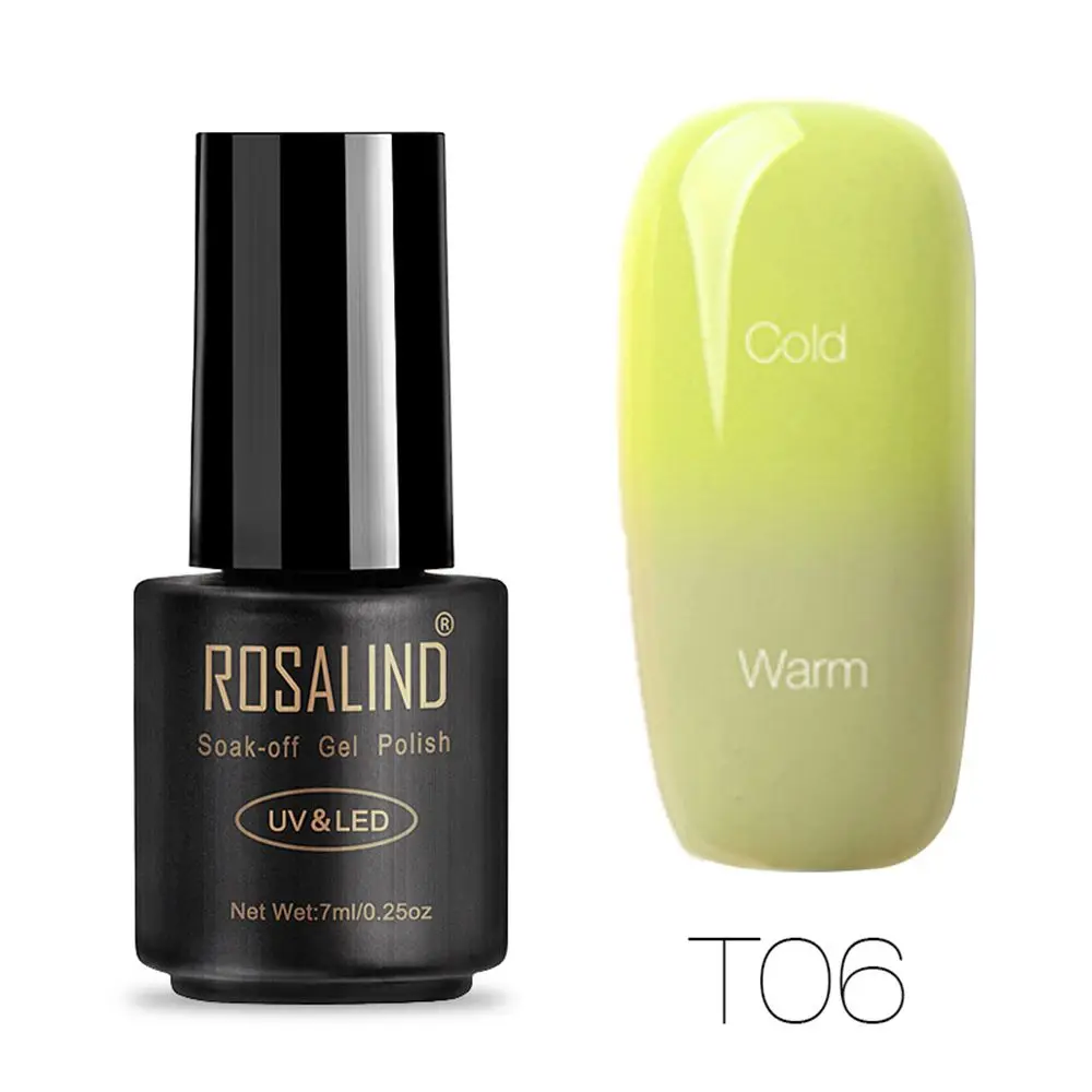06 ROSALIND, 7 мл, Гель-лак для ногтей, меняющий температуру, гель для ногтей, дизайн ногтей, УФ светодиодный лак для ногтей, качественный Гель-лак для макияжа - Цвет: 06
