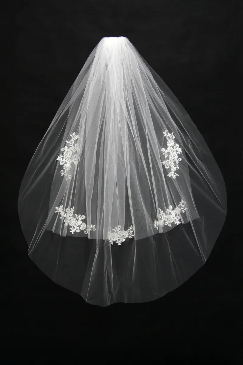 Простой Короткое Свадебное Покрывалами Для Невесты Белый/слоновая кость