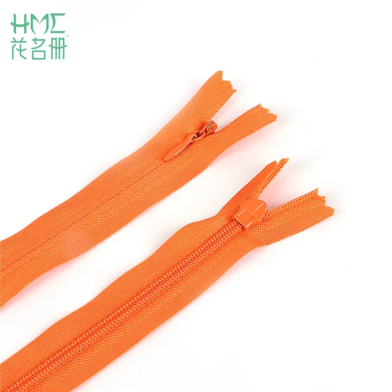 Orange Хит, 10 шт./лот, 17 цветов, 35-60 см, 5 размеров, невидимые молнии, нейлоновые катушки, молнии для рукоделия, шитья, одежды, сумки, инструменты, аксессуары - Цвет: Orange