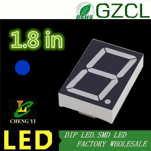 Общий анод 1 8 дюйма бит 7 сегментный синий светодиодный дисплей цифровая трубка