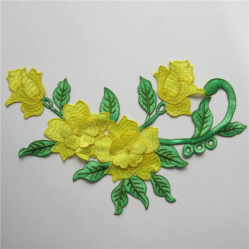 Кружевное вышитое декольте Воротник отделка Вышивка нашивки ткани роза цветок