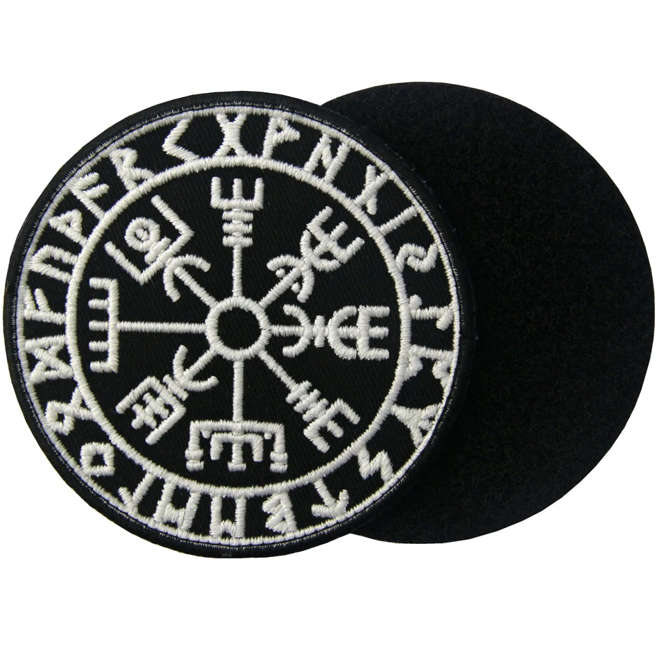 Нашивки Embird, 3D значки для одежды, светящиеся в темноте, Vegvisir, Викинг, компас, скандинавский крючок и петля, нашивка для шляпы, значок для подростков
