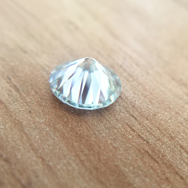 Круглые бриллиантовые огранки Moissanite 2 карат 8 мм небольшой синий Тест