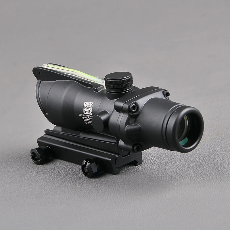 ACOG 4X32 охотничий прицел из настоящего волокна оптика Зеленая красная точка с подсветкой BDC Сетка тактический оптический прицел