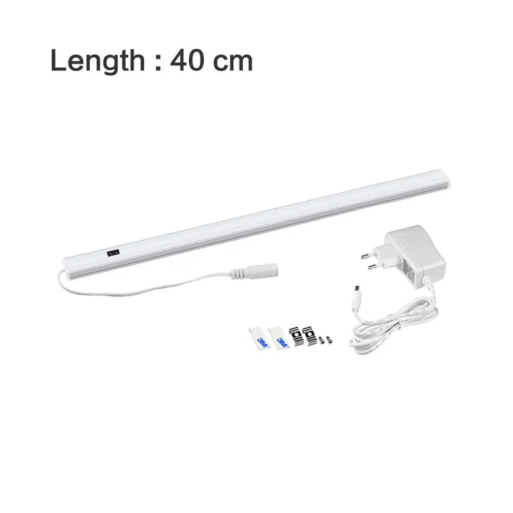 1x40CM With adapter 220 В датчик движения, светодиодный переключатель, настольная лампа, 12 В, датчик развертки рук, светодиодный, настольные лампы, прикроватный светильник, домашний декор, светильник, 30 см, 40 см, 50 см - Цвет абажура: 1x40CM With adapter
