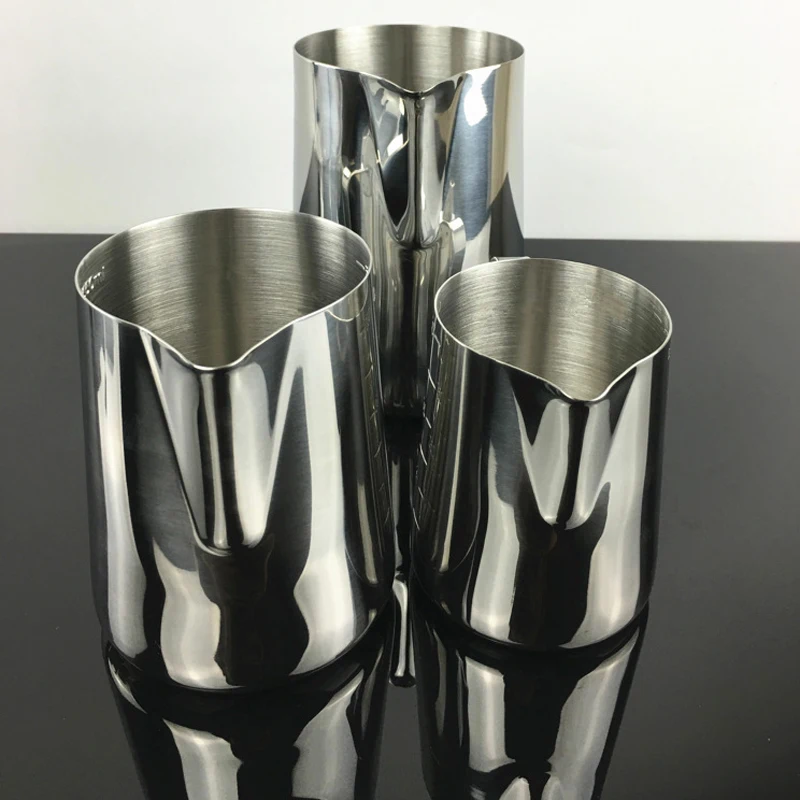 Stainless Steel With Scale Mark Milk Frothing Jug Coffee Pots Coffee Pitcher Barista Art Coffee Latte Coffee Accessories