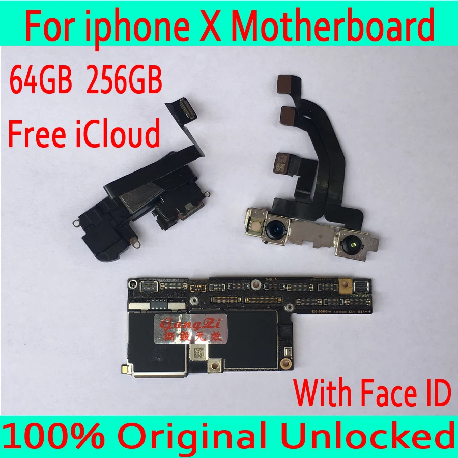 Оригинальная разблокированная материнская плата для iphone x без лица ID/с лицом ID материнская плата 64 Гб 256 ГБ для iphone X материнская плата