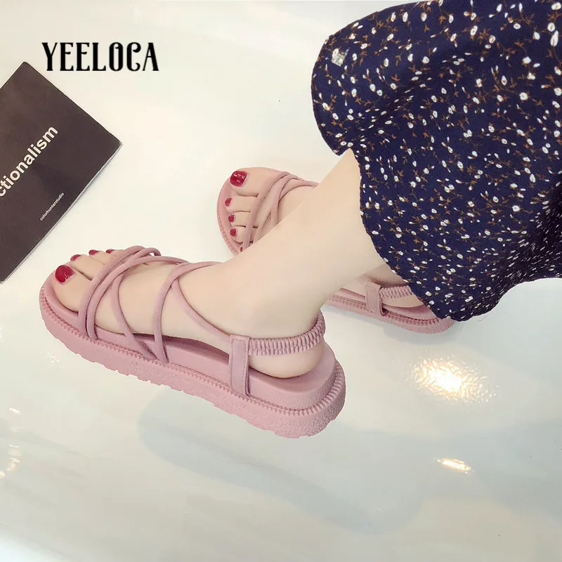 Сандалии YEELOCA женские на плоской подошве римские повседневные пляжные босоножки