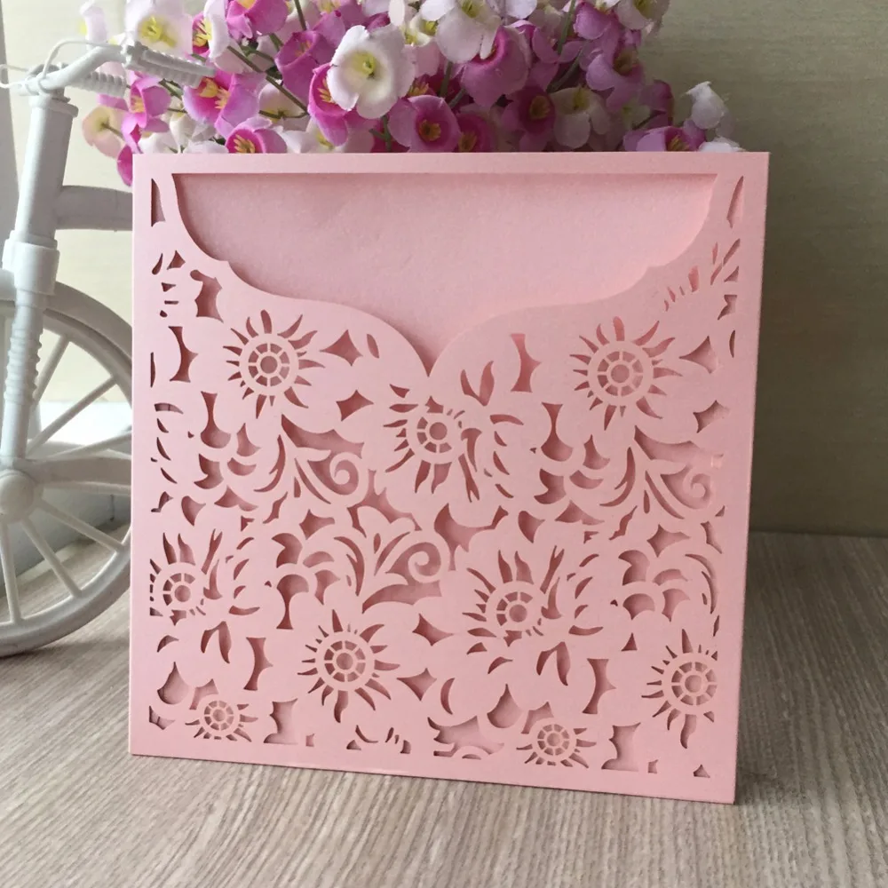 

30pcs Latest Design Laser Cut Gold elegant Pattern West Luxury Style Vintage Wedding invitations Card Kit Blank Paper Invitat