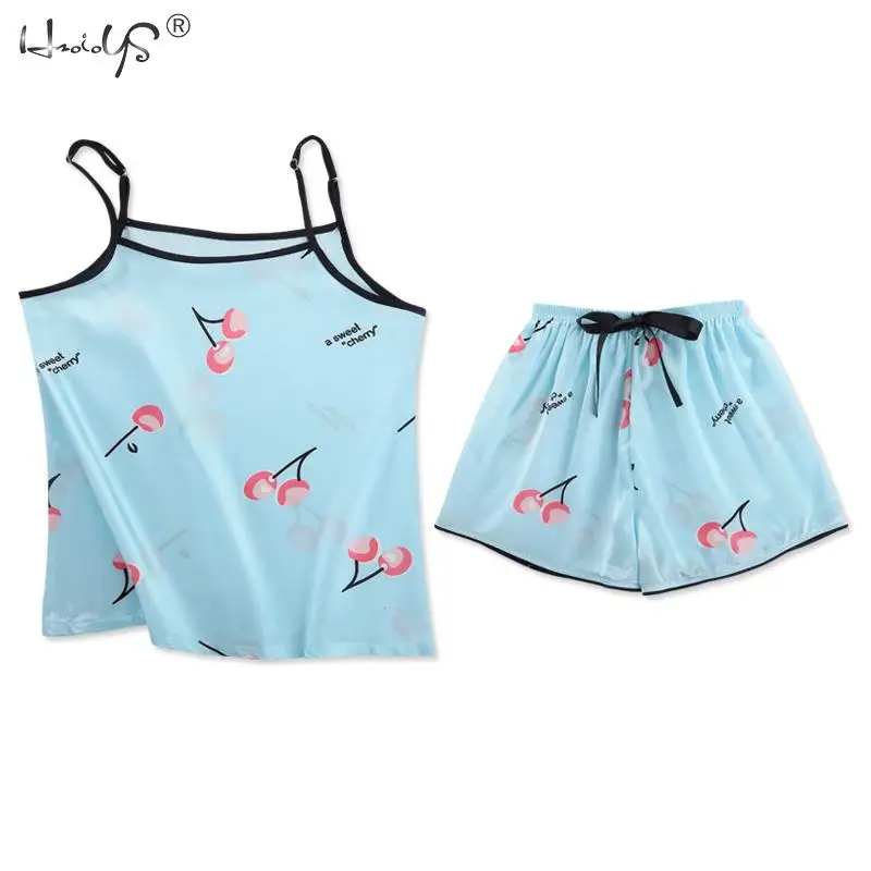 Stripe Printing Women's 7 Pieces Pajamas Sets Emulation Silk Satin Pajamas Women Sleepwear Sets Spring Summer Autumn Homewear