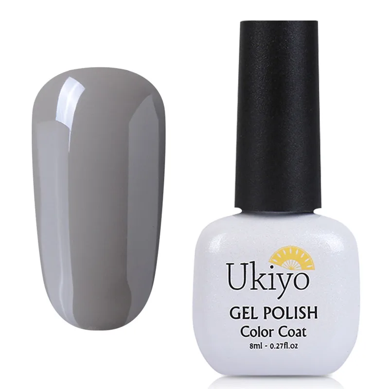 Ukiyo DIY Grey Color Series 8ML Gray Gelpolish Semi Permanent Ink Gel Polish Top and Base Primer UV Nail Art | Красота и здоровье