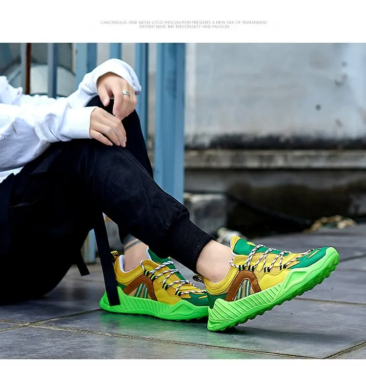 INS Hip Hop Street Summer Casual Mesh Shoes Men Chunky Sneakers Breathable Footwear Fashion Sneaker Joker Tenis Masculino