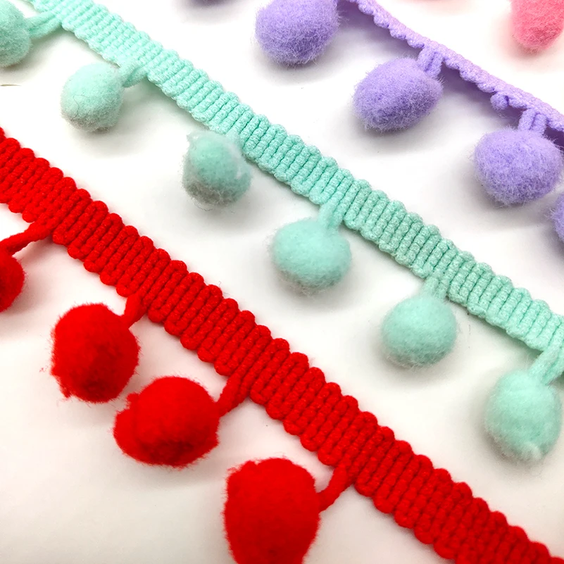 2 ярда украшенный помпоном мини помпон с жемчугом шириной 20 мм|Кружево| |