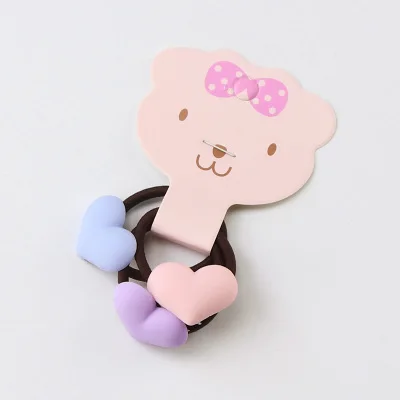 1 3Pcs/Set Good Quality Candy Colors Cartoon Acrylic Girls Elastic Rubber Bands Cute Hair Bands Ponytail Holder Hair Accessories - Цвет: 1