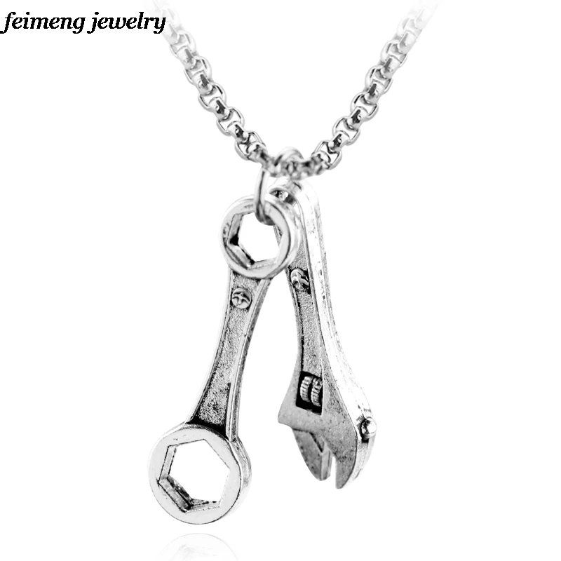 Spanner Pendant Men Necklace Material With Link Chain Jewelry Gift For Tough Men& Boy Украшения и аксессуары