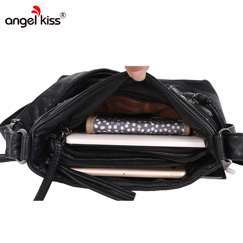 Angelkiss бренд Для женщин Сумки на плечо ПУ мыть для высокое качество Курьерские