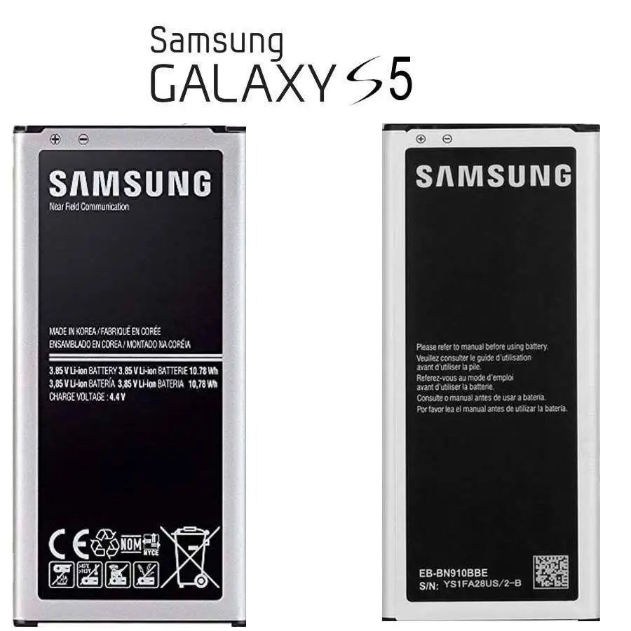 Оригинальный Для samsung Батарея EB-BG900BBE для Galaxy S5 NFC EB-BG900BBC SM-G900T T-MOBILE SM-G900 GT I9600 G900F 2800