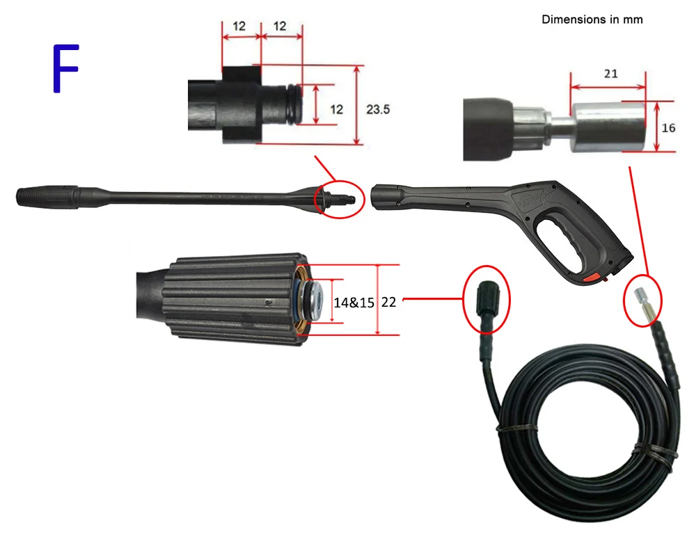 Водяной пистолет шланг для Karcher Champion AR Патриот Hammer flex Denzel Lavor Bosche Black Decker Vax мойки высокого давления