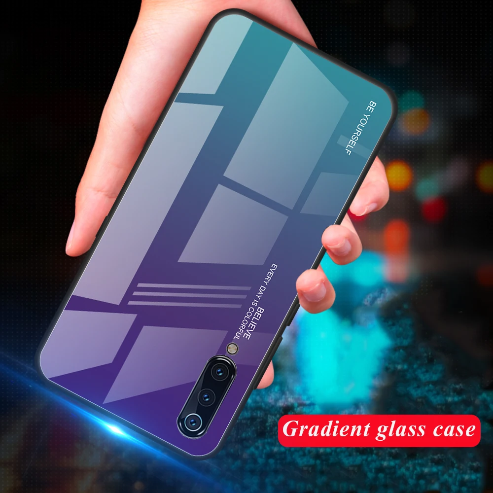 Градиентный чехол из закаленного стекла для Xiaomi Redmi Note 7 5 6 Pro Pocophone F1 6X 5X Mi9 SE 9t Mi8 Mi A2