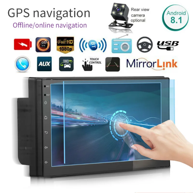 Универсальное автомобильное радио 2Din Android 8 1 7 &quotHD сенсорный экран стерео GPS