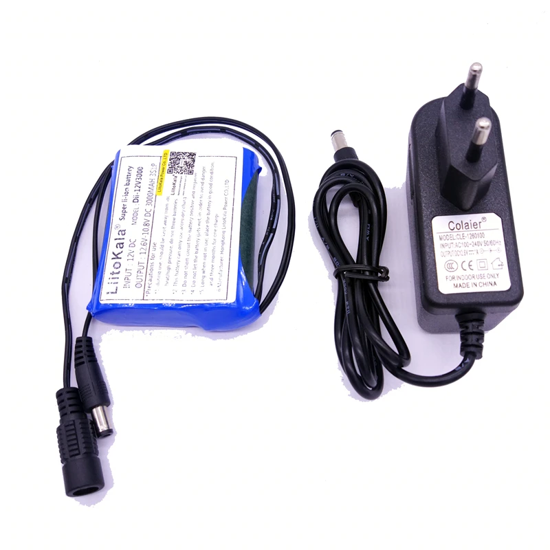 Liitokala Новый 12V 3000mAh литий-ионный 3Ah Аккумулятор для камеры + 12 6 V 1A зарядное