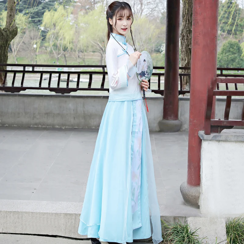 Женская Китайская одежда женский китайский костюм Тан ретро ремонтная рубашка с