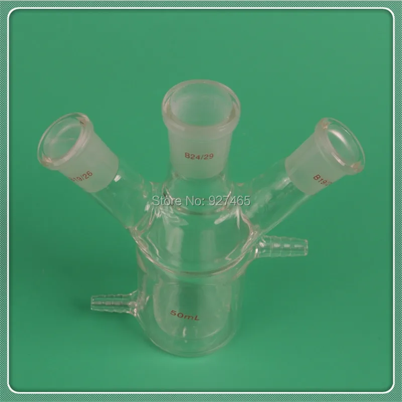 50ml Lab Jacketed Glass Reaction Flask reactor vessel | Канцтовары для офиса и дома