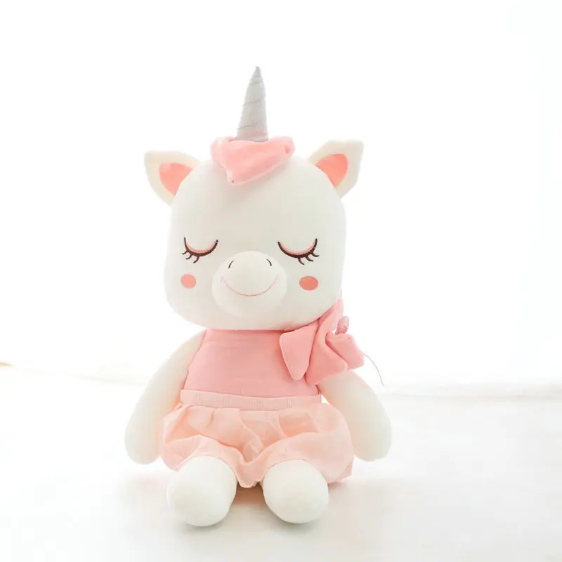 pink Супер милый единорог, плюшевая игрушка, плюшевое животное, высокое качество, платье, единорог, игрушки для детей, подарок на день рождения для девочки - Цвет: pink