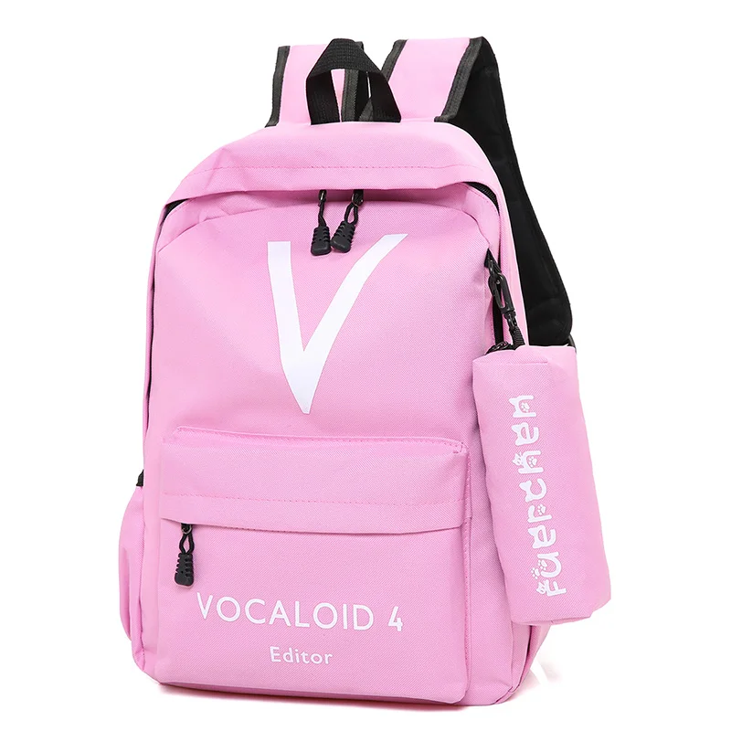 Pink Wobag женский Одноцветный студенческий парусник Изысканная сумка-карандаш большой емкости многокарманный студенческий рюкзак - Цвет: Pink