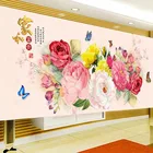 QIANZEHUI, алмазная вышивка сделай сам, круглая Алмазная домашняя вышивка с пионами, полноразмерная картина, вышивка крестиком, рукоделие