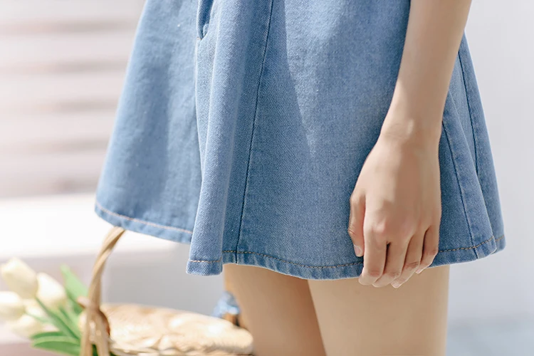 New 2018 Spring Summer Women Bottom Casual Fashion Denim Skirt A-Line Buttons Girls Skater SkirtHigh Waist Midi SK1882 | Женская одежда